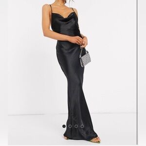 Black Satin Slip Dress
